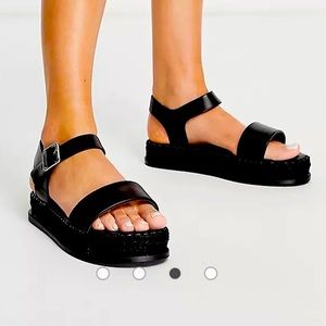 cross strap flatform espadrille sandal Wide Fit